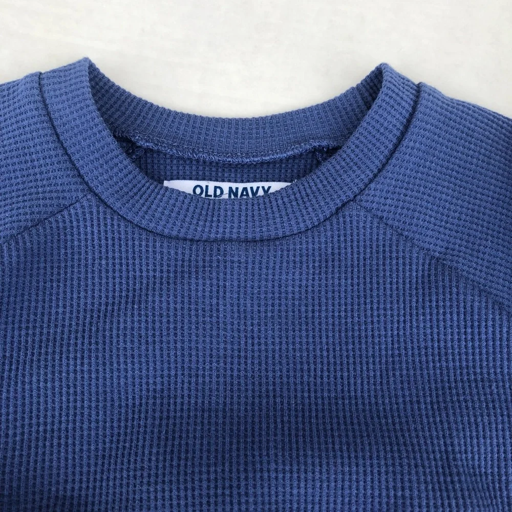 Toddler girl’s smoky blue thermal cinched hem-top and shorts set